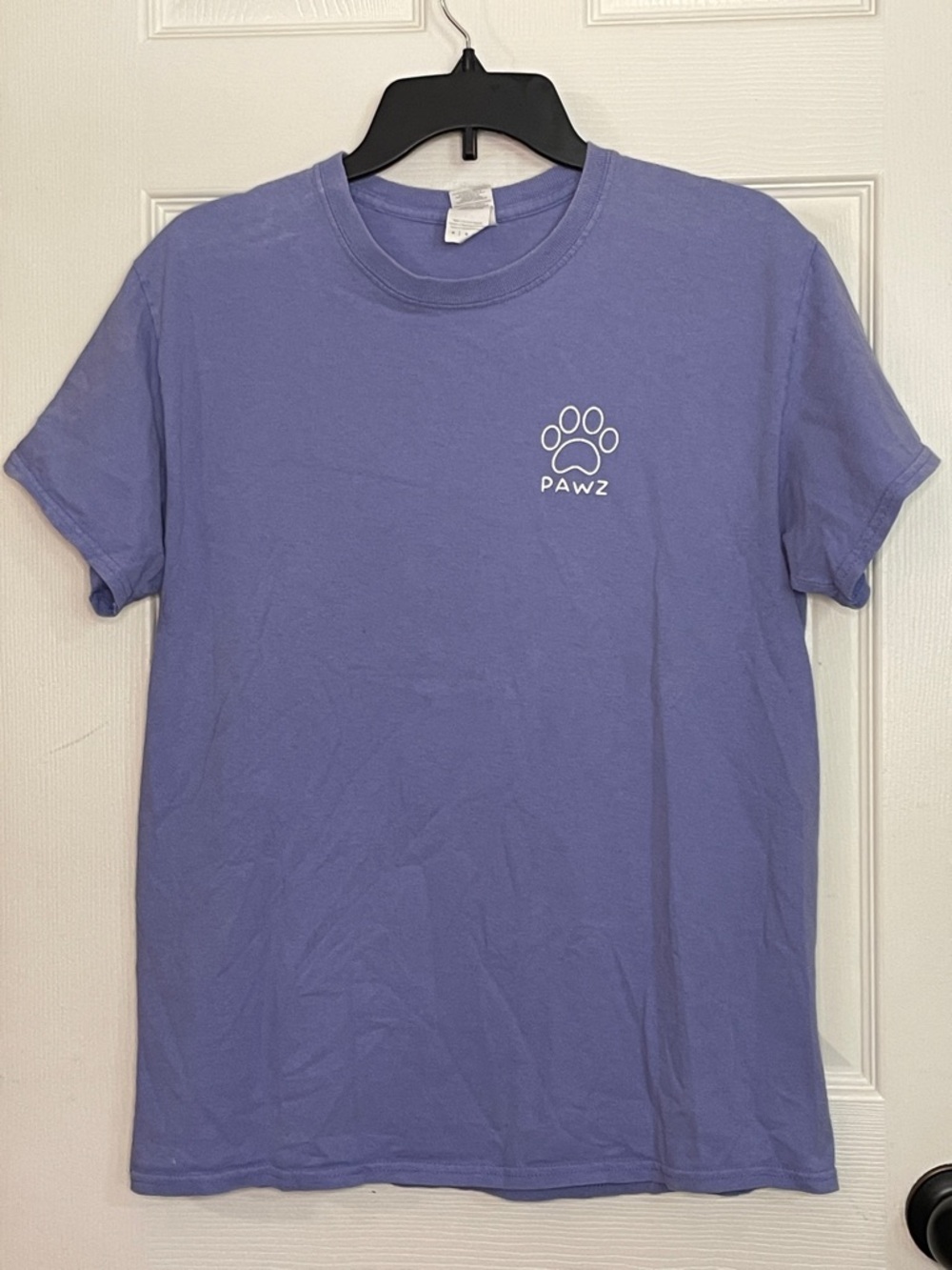 PAWZ Purple Short Sleeve Tee with White Paw Logo. Size M